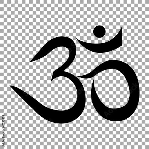 Om or Aum sign isolated on transparent background. Symbol of Buddhism and Hinduism religions icon