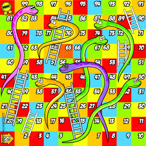 Colorfull Snake and Ladder Game photo