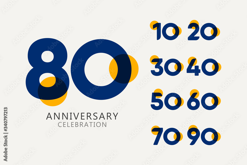 80 Years Anniversary Celebration set Logo Vector Template Design Illustration 80 Years Anniversary Celebration set Logo Vector Template Design Illustration