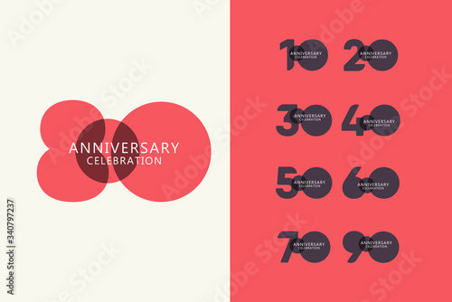 80 Years Anniversary Celebration Logo Vector Template Design Illustration