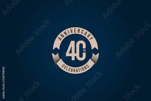 40 Years Anniversary Celebration Logo Vector Template Design Illustration