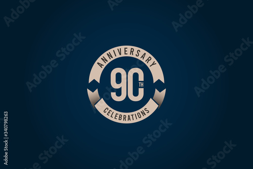 90 Years Anniversary Celebration Logo Vector Template Design Illustration