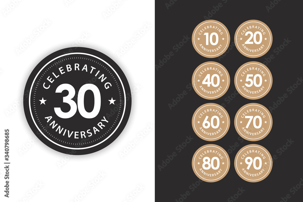 Fototapeta premium 30 Years Anniversary Celebration Logo Vector Template Design Illustration