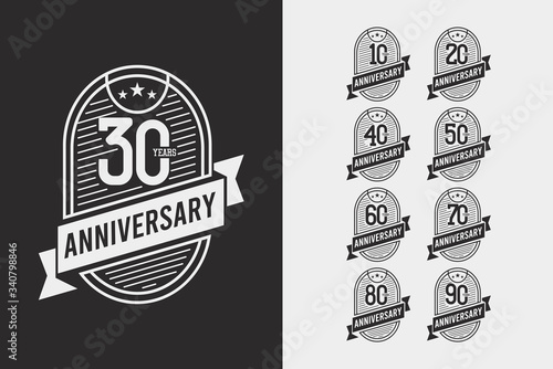 30 Years Anniversary Celebration Logo Vector Template Design Illustration