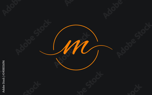 m Lowercase Letter Cursive Icon or Logo design, Vector Template photo
