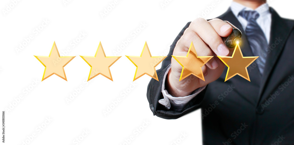 Hand draw five star rating. evaluation review concepts Hand draw five star rating. evaluation review concepts