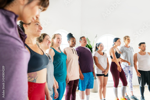People in yoga class