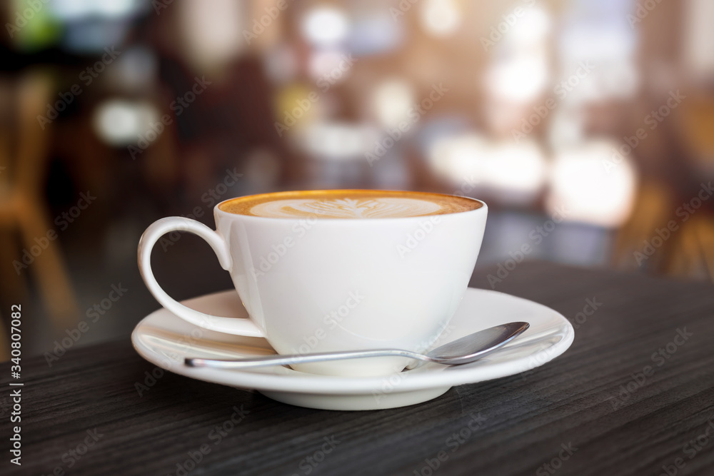 cup of coffee on the table in cafe cup of coffee on the table in cafe