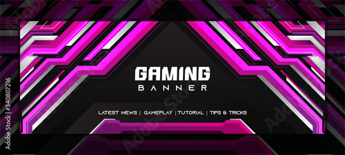 Abstract Gaming Facebook Banner With Futuristic Design