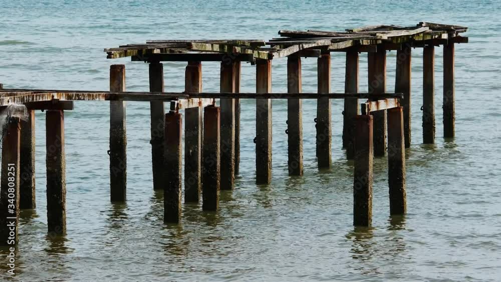 Broken bridge at Gertak Sanggul, Penang, Malaysia.