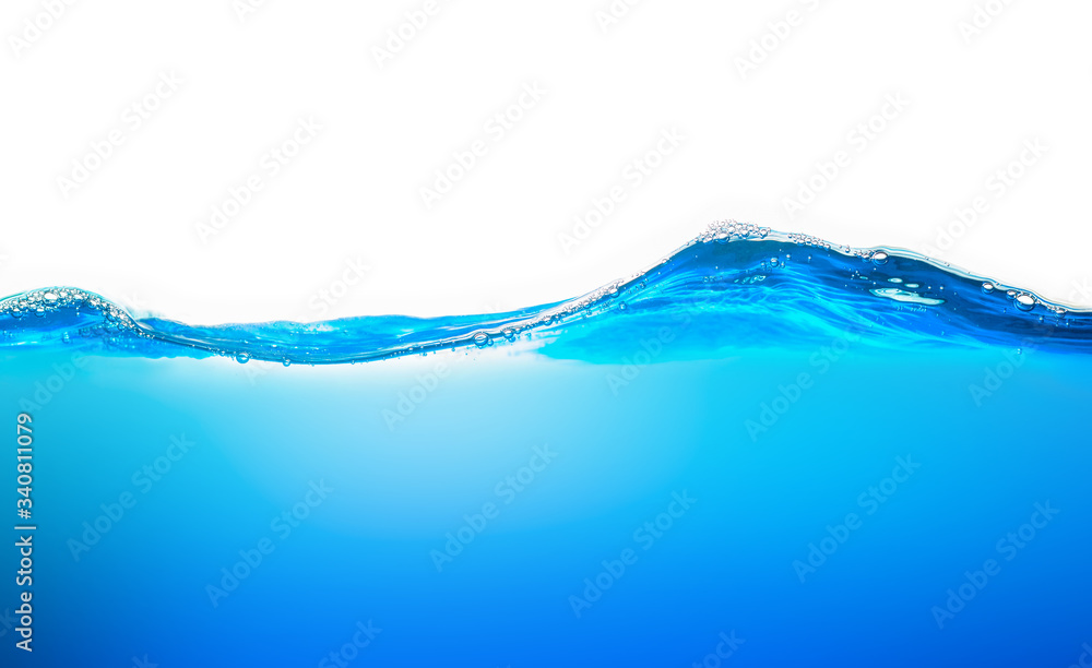 Blue water wave with bubbles for background Blue water wave with bubbles for background