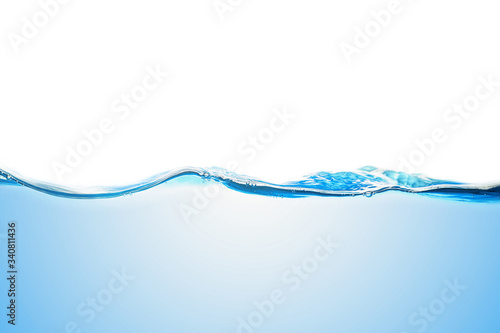 Blue water wave with bubbles for background
