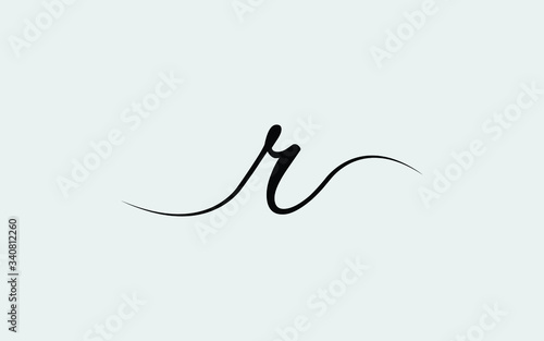 r Lowercase Letter Cursive Icon or Logo design, Vector Template