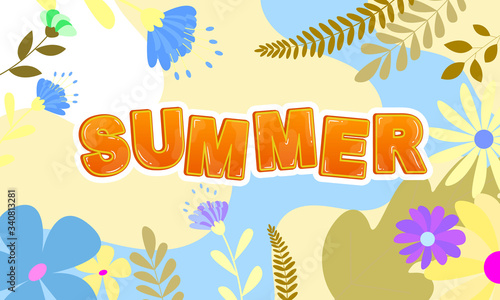 Wallpaper Mural Design banner frame flower summer background with beautiful. Vector illustration template banners. Torontodigital.ca