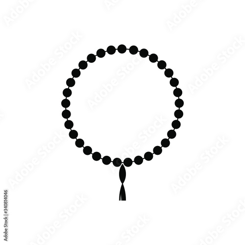 Tasbih vector icon on white background. Flat vector tasbih icon symbol sign from modern fashion collection for mobile concept and web apps design. Vector illustration. EPS 10. photo