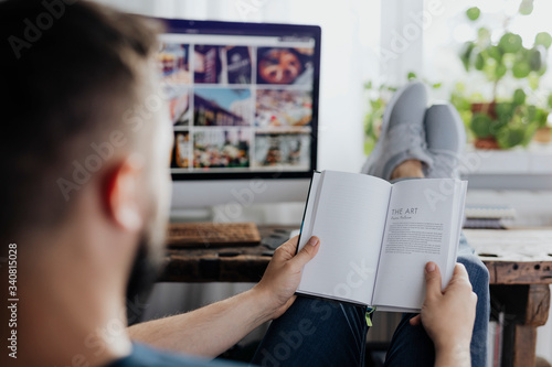 Man reading a book