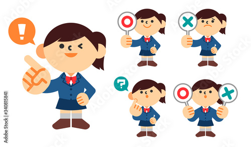 学生　生徒　中学生　高校生　制服　女の子　セット