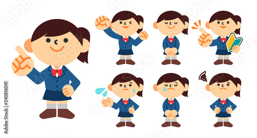 学生　生徒　中学生　高校生　制服　女の子　セット