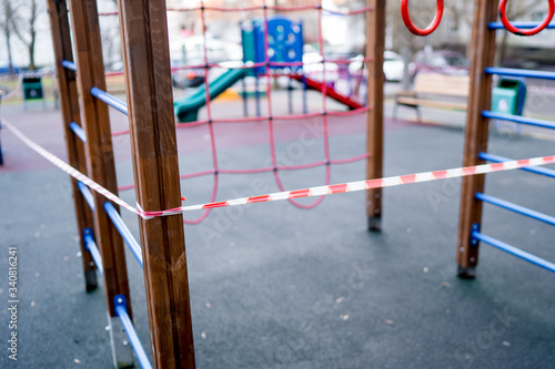 empty sealed playground closed, Corona virus quarantine outdoor