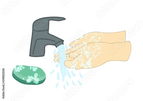 Soap isolated on a white background. Antiviral agent. Coronavirus protection. Hygiene..