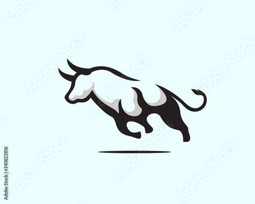 Running bull logo design inspiration