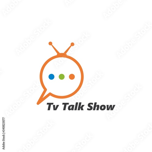 tv talk show logo icon vector illustration