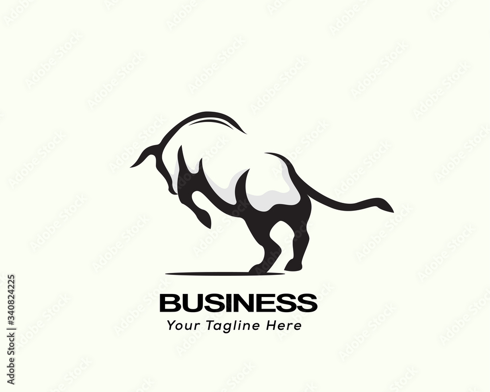 Jump stand bull ass view back logo design inspiration Jump stand bull ass view back logo design inspiration