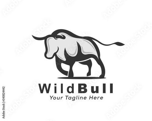 stand Rampage bull art logo design inspiration
