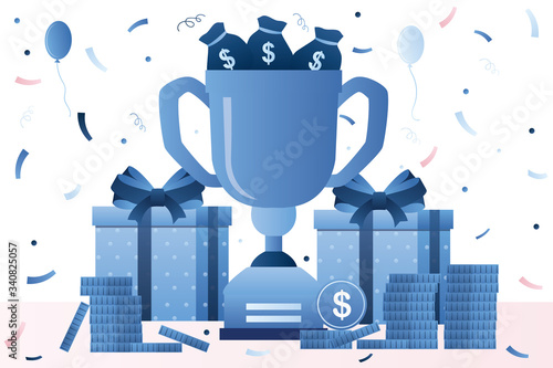 Reward program concept background. Loyalty,bonus program with prizes and cashback for clients