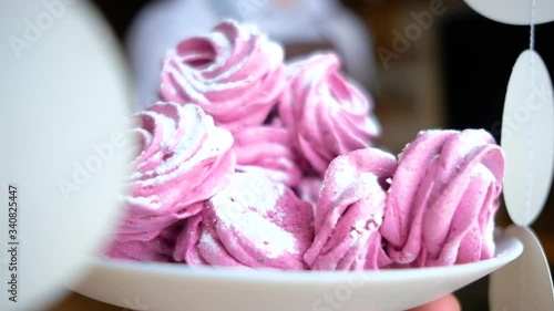 Wallpaper Mural Man baker or pastry chef with marshmallow dessert in bakery Torontodigital.ca