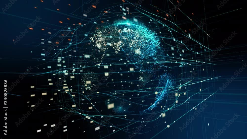 Global network connection with data.Global Hologram Spinning.Network Growing and Numbers Around. Abstract Beautiful Looped 3d Animation technology globe.Cyber planet concept Global network connection with data.Global Hologram Spinning.Network Growing and Numbers Around. Abstract Beautiful Looped 3d Animation technology globe.Cyber planet concept