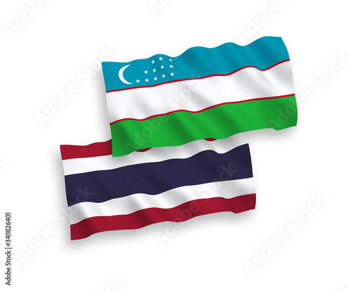 Flags of Uzbekistan and Thailand on a white background Free Download Flags of Uzbekistan and Thailand on a white background - GFXLoad