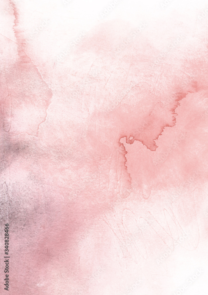 Abstract watercolor background salmon color. Stains of paint vintage background.