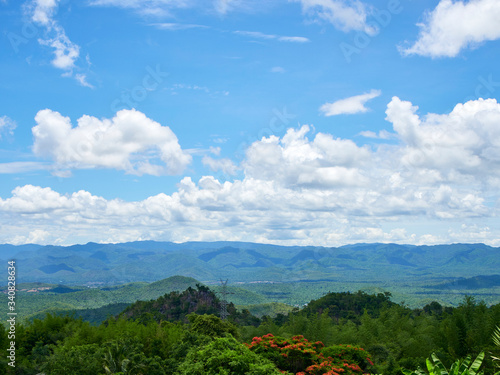 Natural scenery of mountains  sky clouds.