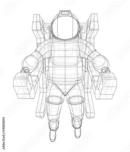 Astronaut concept. Vector rendering of 3d