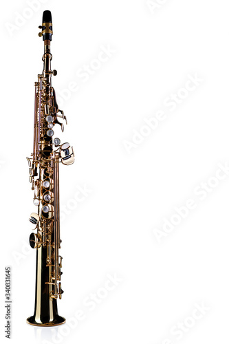 Bilde på lerret Soprano Saxophone - isolated on white mock up background