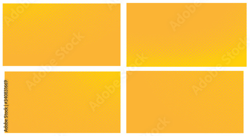 Orange pop art background. Abstract creative vector comics style blank layout template with clouds beams and isolated dots pattern. For sale banner