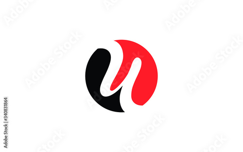 u Lowercase Letter Cursive Icon or Logo design, Vector Template
 photo