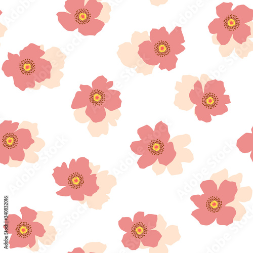 Seamless pattern material of an abstract flower,