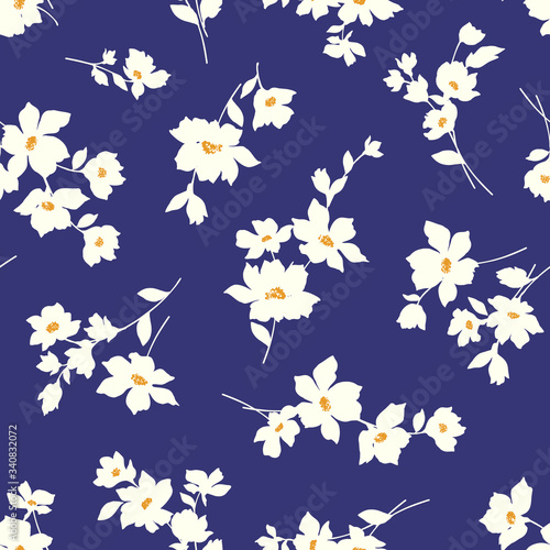 Seamless vector pattern of a beautiful flower,