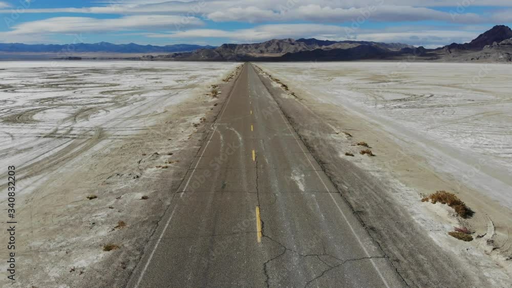 Landscape at Bonneville, USA at summer, desert with drone, mountains Landscape at Bonneville, USA at summer, desert with drone, mountains