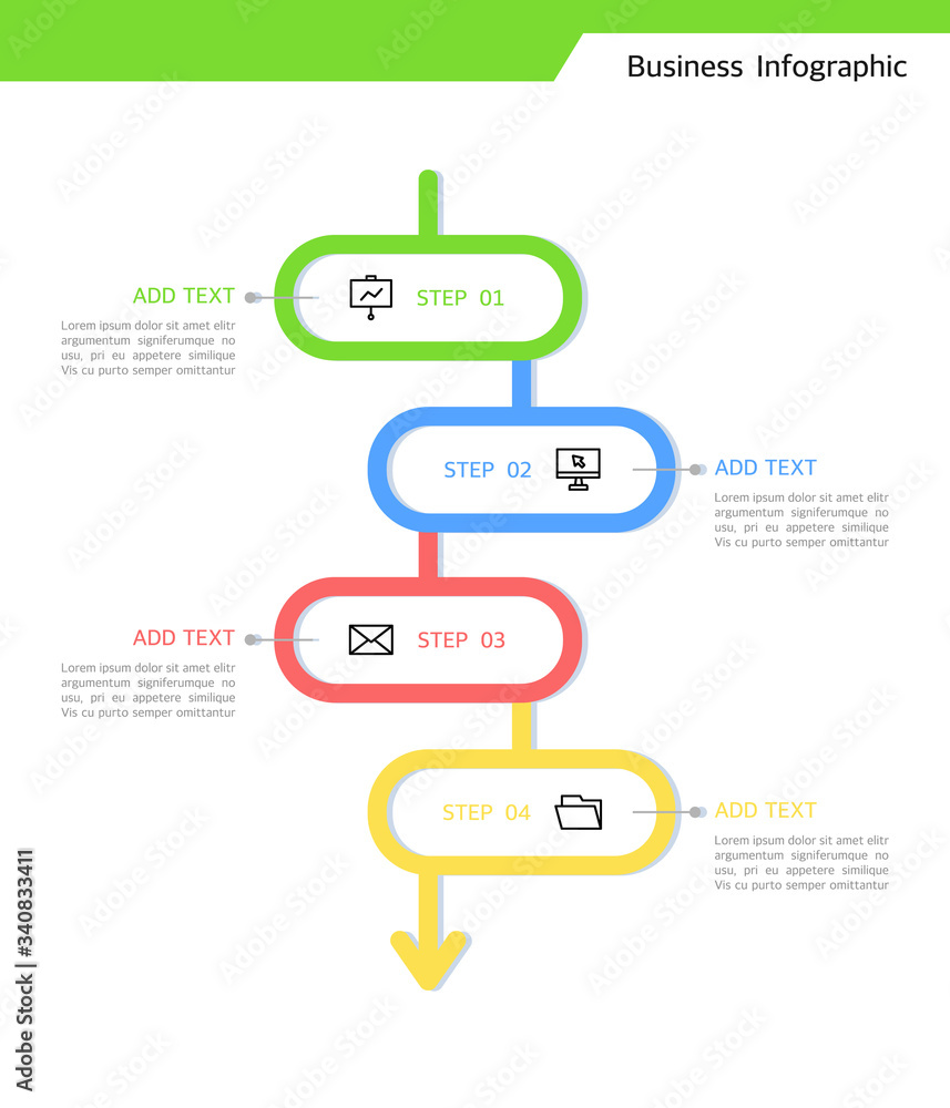 Naklejka premium Curved geometric business infographic design 