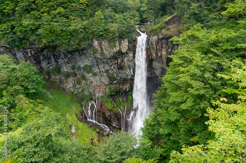 Waterfall in the forest landscape. Kegon falls in Nikko  Japan