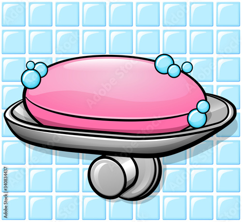 Vector pink soap design drawing