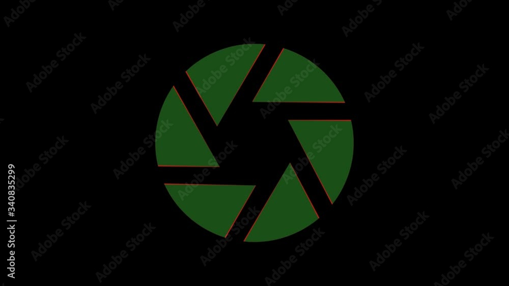 Colored graphic object on a minimal black background, which rotates clockwise reducing the size from full screen to zero, then returns to full screen. Colored graphic object on a minimal black background, which rotates clockwise reducing the size from full screen to zero, then returns to full screen.