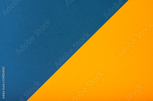 Abstract geometric paper background. Trendy blue and orange colors, active line.