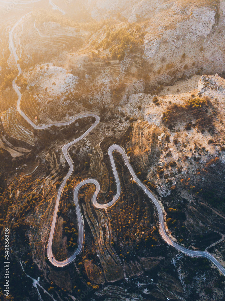 Hill roads in Spain