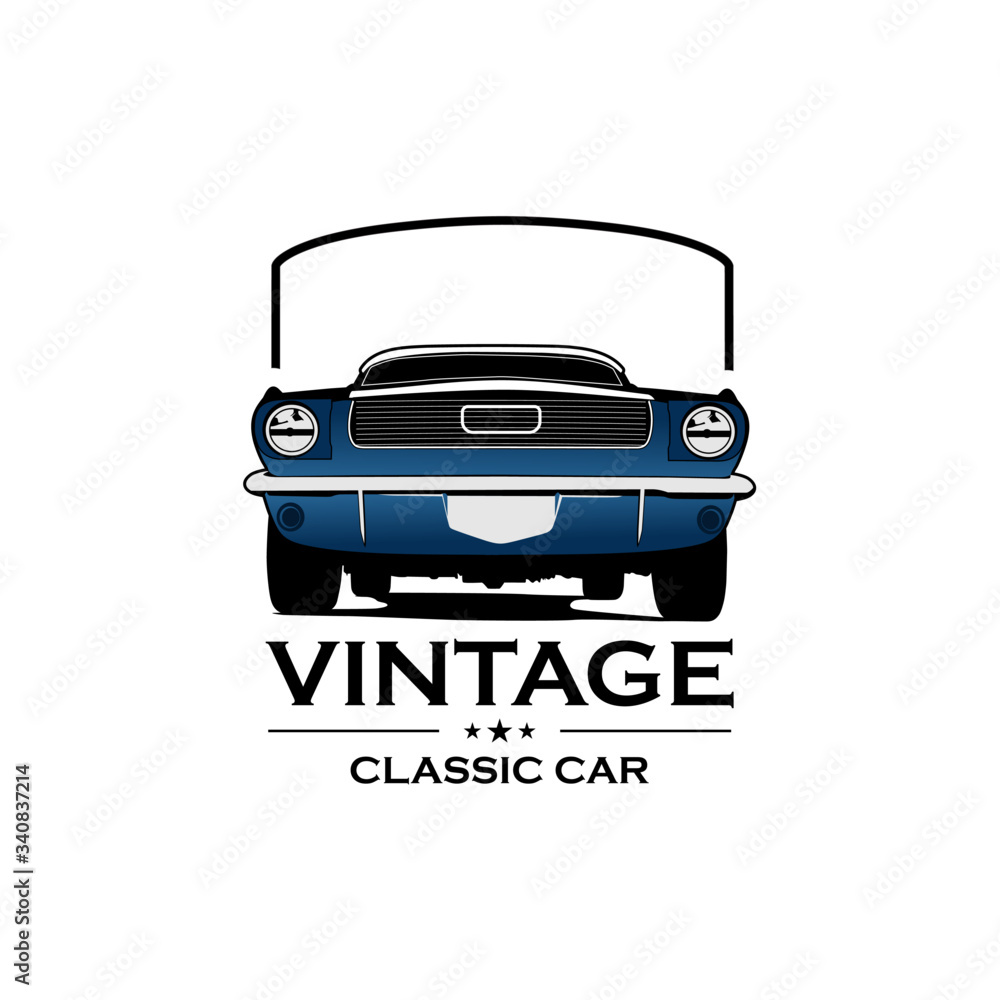 Vintage classic car logo vector