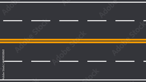 Straight road. Modern asphalt road for cars. Road asphalt straight seamless, highway street for transportation illustration 