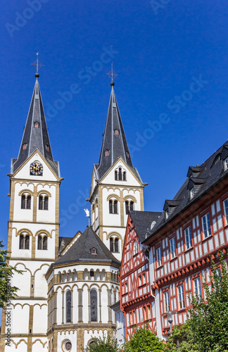 Towers of the St. Severus church in Boppard, Germany